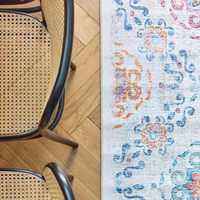 Eco-Washable Cream Rug Moroccan Design