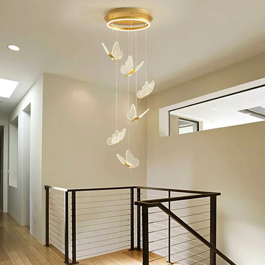 Modern Transparent Butterfly Ceiling Chandeliers Luxury Designer Pendant Lights
