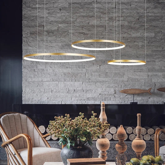 Modern LED chandelier circle lights