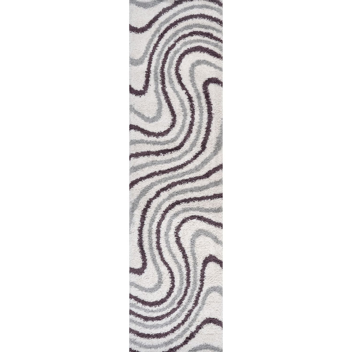 Moodi Shaggy Grey/Purple Smokeberry Rug