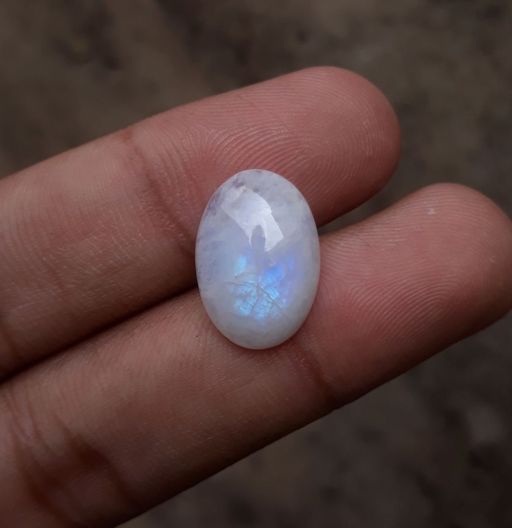 7.7ct MoonStone for Sale - Adularia MoonStone - Rainbow Moonstone - June Birthstone -18x12x4mm