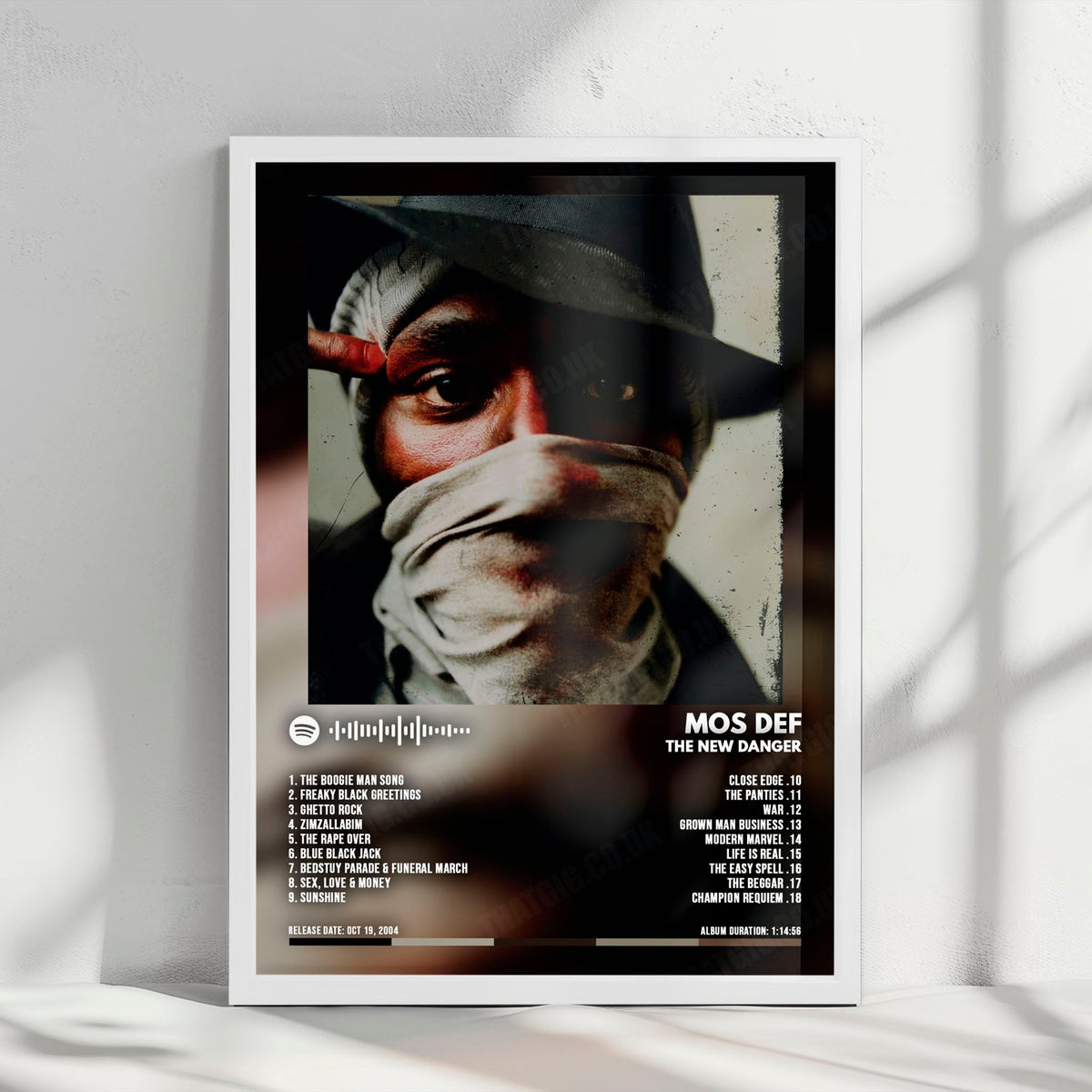 Mos Def "The New Danger" Album Cover Poster - with Complete Tracklist