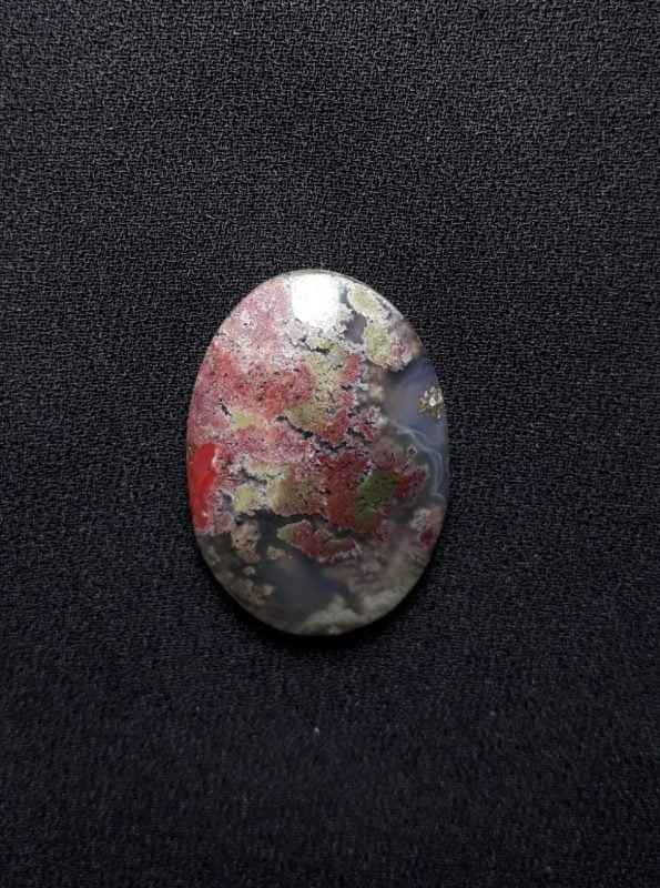 27.7ct Moss Agate - Red Moss Agate - 29x20x7mm