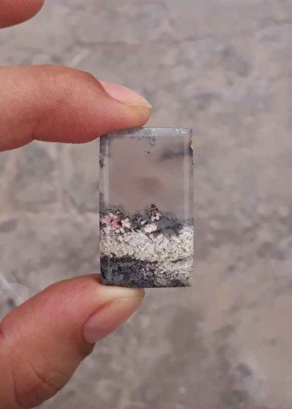 42ct Moss Agate - White Moss Agate - 31x18x7mm