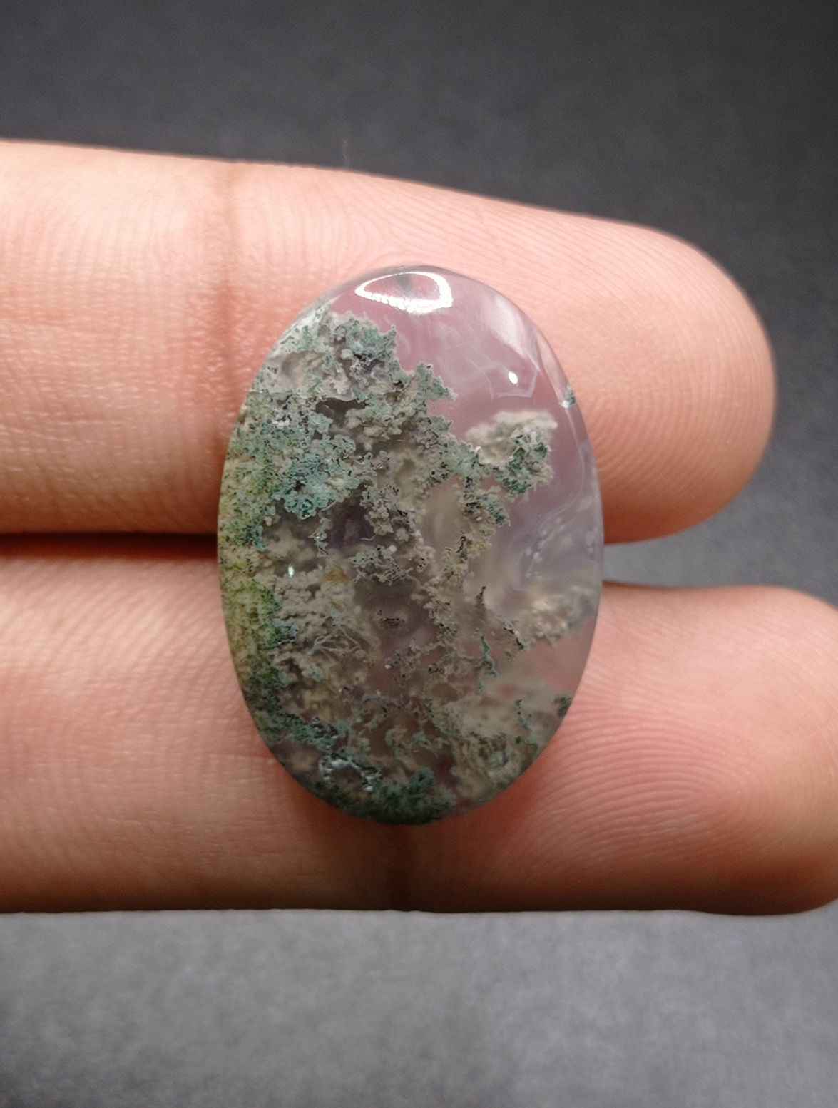 24.5ct Moss Agate - Green Moss Agate - 27x18x6.8mm