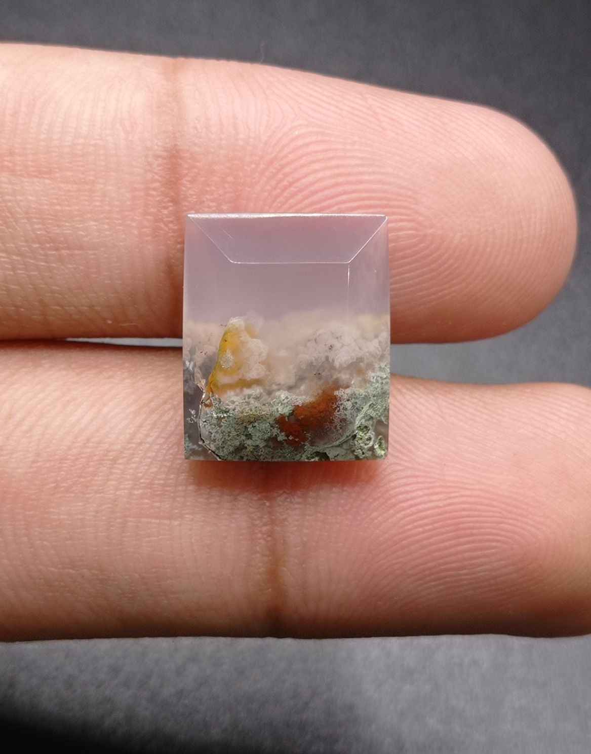 10ct Moss Agate - White Moss Agate - 15.5x13x5mm