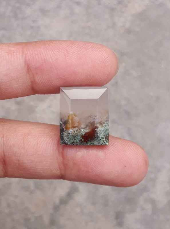 10ct Moss Agate - White Moss Agate - 15.5x13x5mm