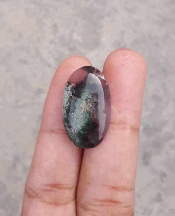 13.4ct Moss Agate - White Moss Agate- 23x14x6mm