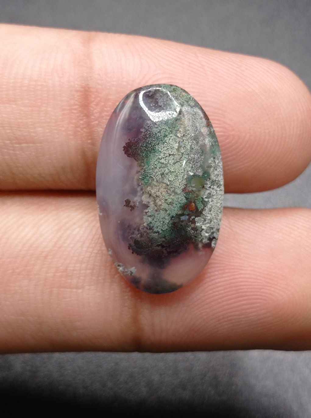13.4ct Moss Agate - White Moss Agate- 23x14x6mm