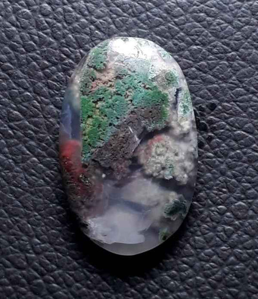 12.3ct Moss Agate - Green Moss Agate - 22x14x5mm
