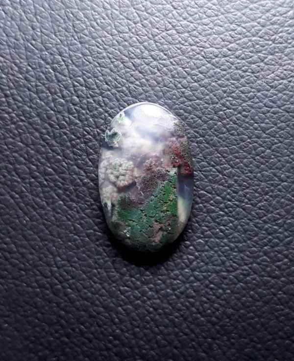 12.3ct Moss Agate - Green Moss Agate - 22x14x5mm