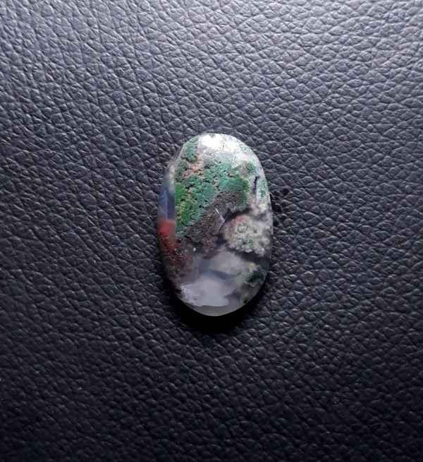 12.3ct Moss Agate - Green Moss Agate - 22x14x5mm