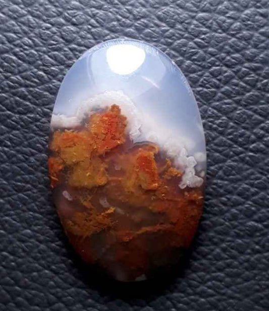 17.5ct Moss Agate - Red Moss Agate - 24.5x16x6mm