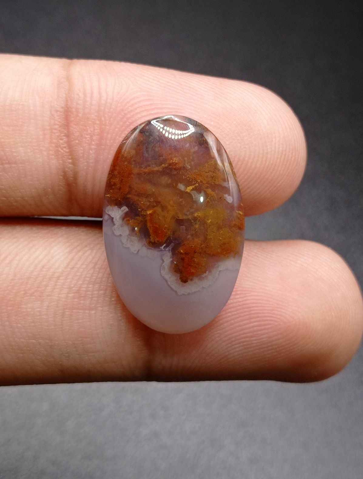 17.5ct Moss Agate - Red Moss Agate - 24.5x16x6mm