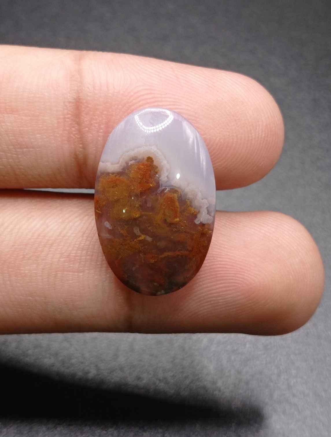 17.5ct Moss Agate - Red Moss Agate - 24.5x16x6mm