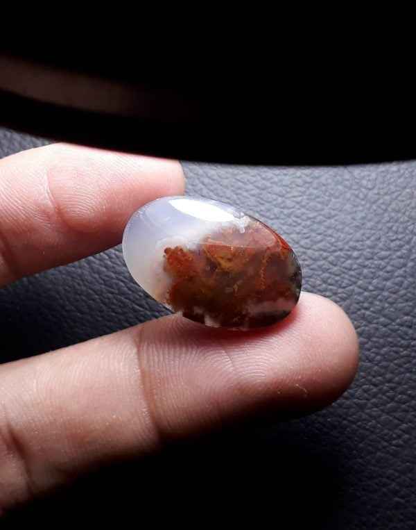 17.5ct Moss Agate - Red Moss Agate - 24.5x16x6mm