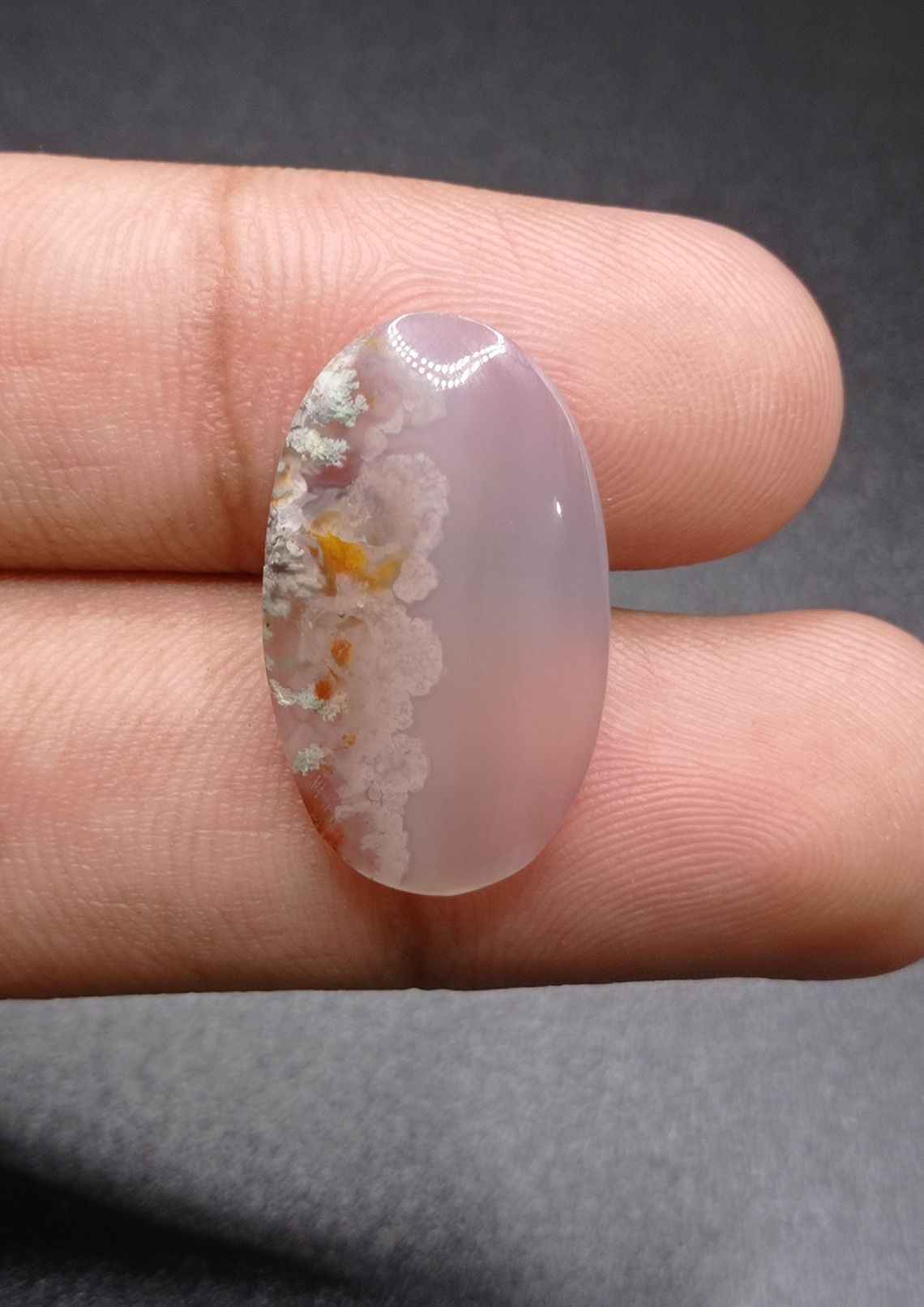 14.5ct Moss Agate - White Moss Agate - 25.2x15.2x5mm