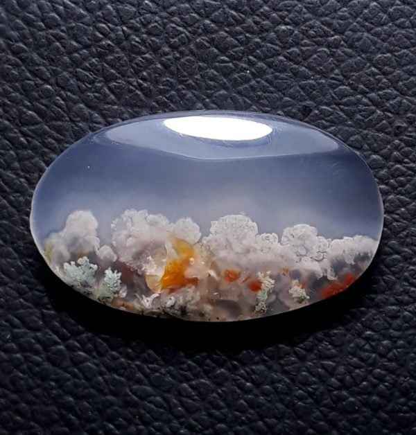 14.5ct Moss Agate - White Moss Agate - 25.2x15.2x5mm