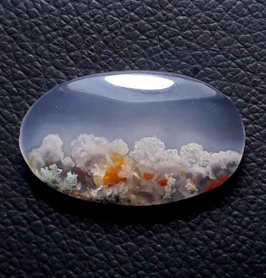 14.5ct Moss Agate - White Moss Agate - 25.2x15.2x5mm