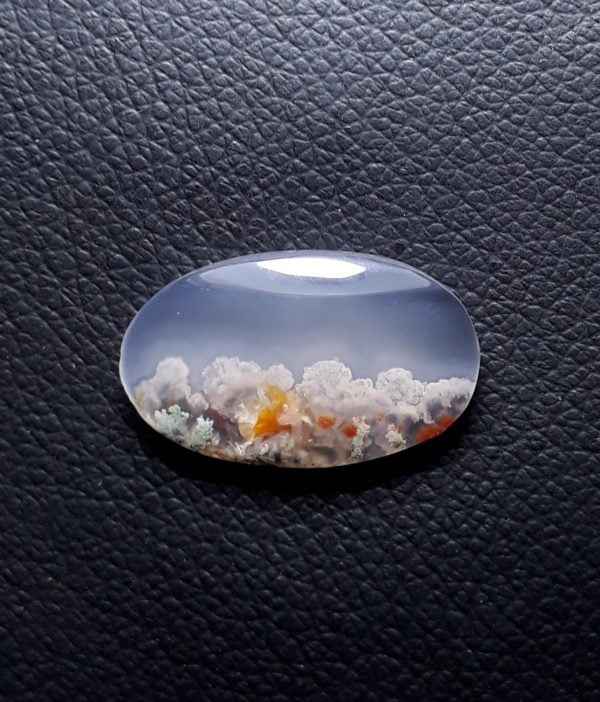 14.5ct Moss Agate - White Moss Agate - 25.2x15.2x5mm