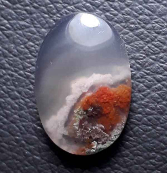 12.1ct Moss Agate - Red Moss Agate - 21x14x5mm