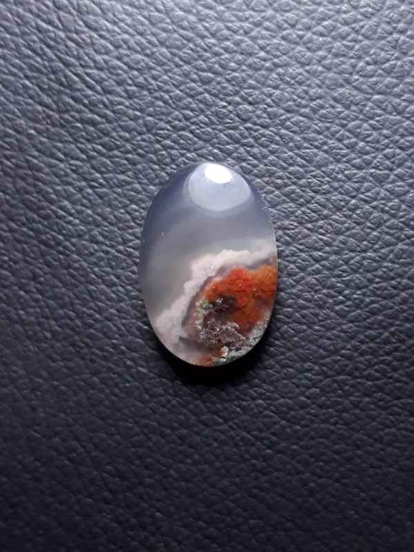 12.1ct Moss Agate - Red Moss Agate - 21x14x5mm