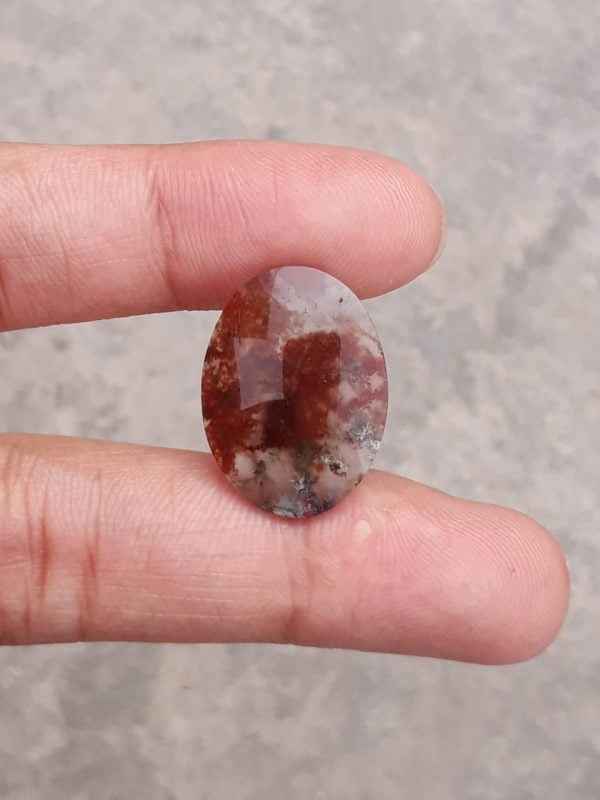 9.2ct Moss Agate - Red Moss Agate - 21x16x4mm