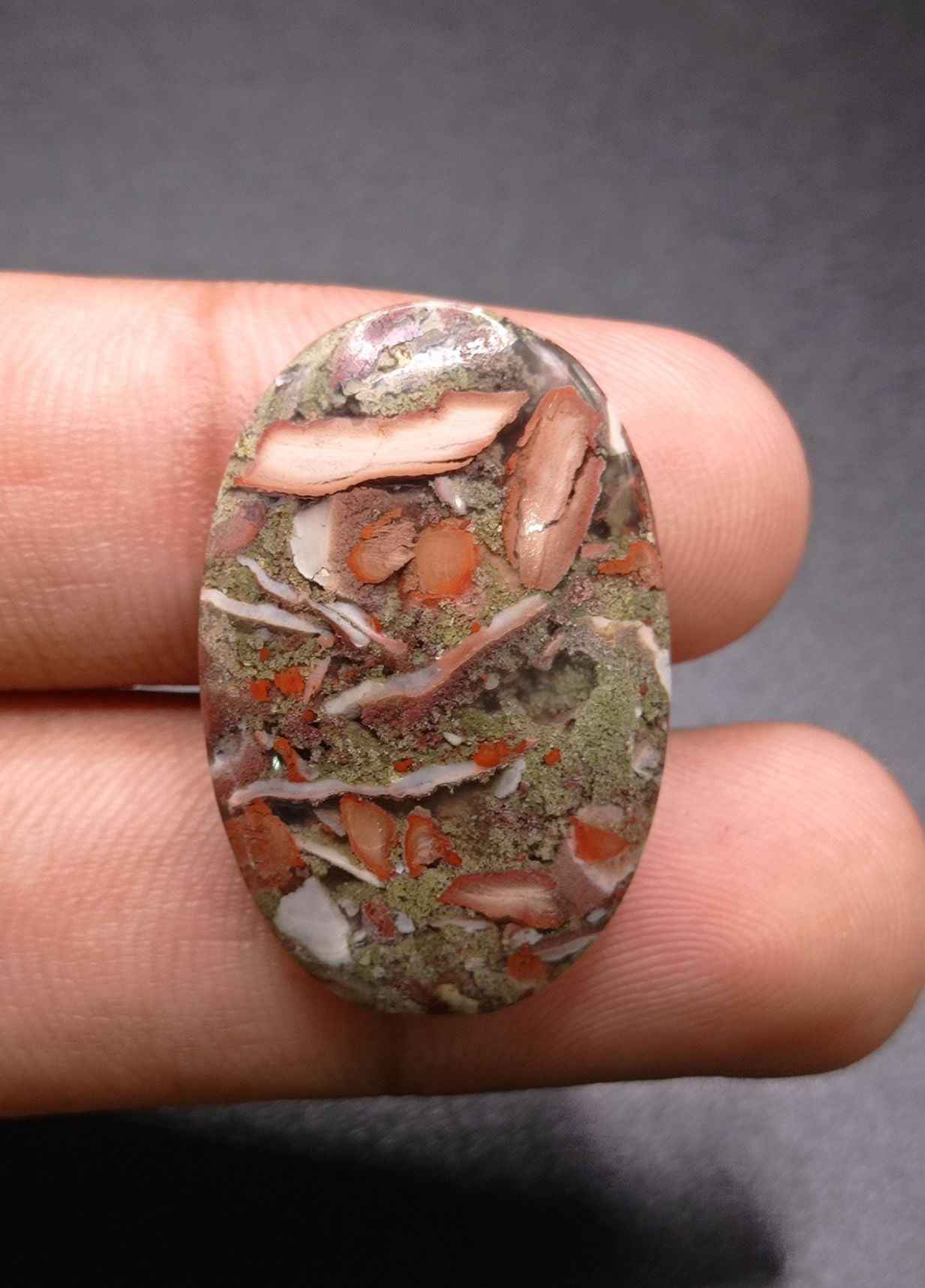 30ct Moss Agate - Green Moss Agate - 31x21x7.5mm