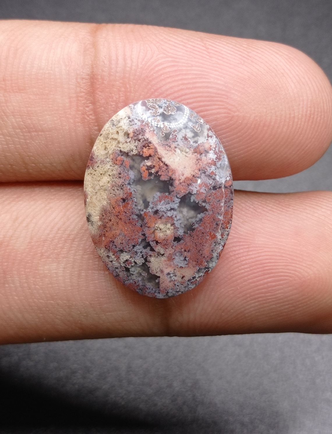 14.4ct Moss Agate - Red Moss Agate - 22.5x17x6mm