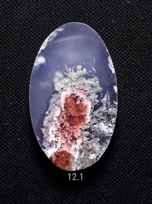 12.1ct Moss Agate - Red Moss Agate - 27.2x16.5x3.5mm