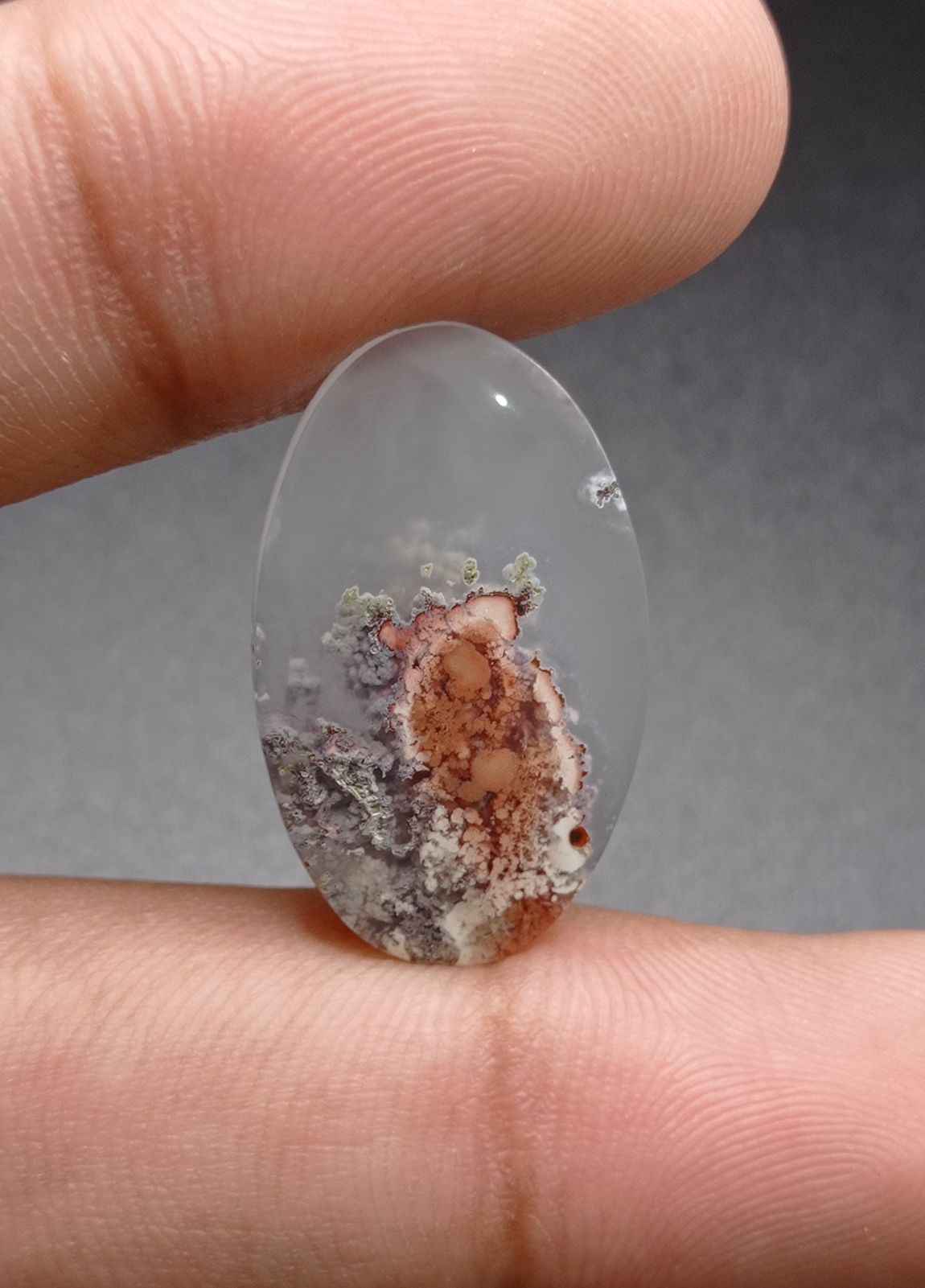 12.1ct Moss Agate - Red Moss Agate - 27.2x16.5x3.5mm