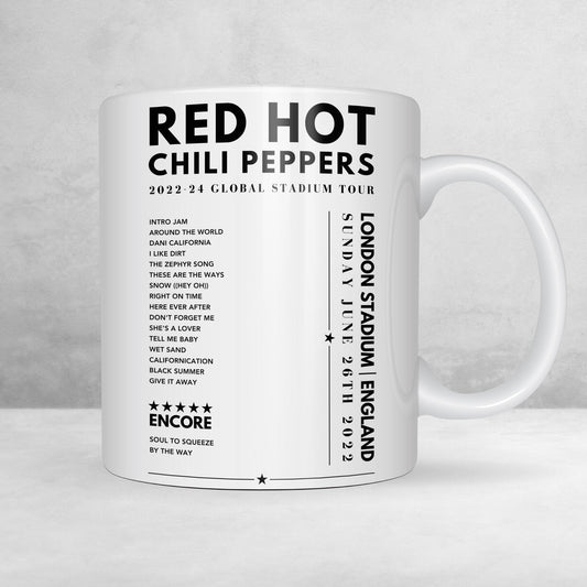 Red Hot Chili Peppers Setlist Mug - at London Stadium - June 26th, 2022