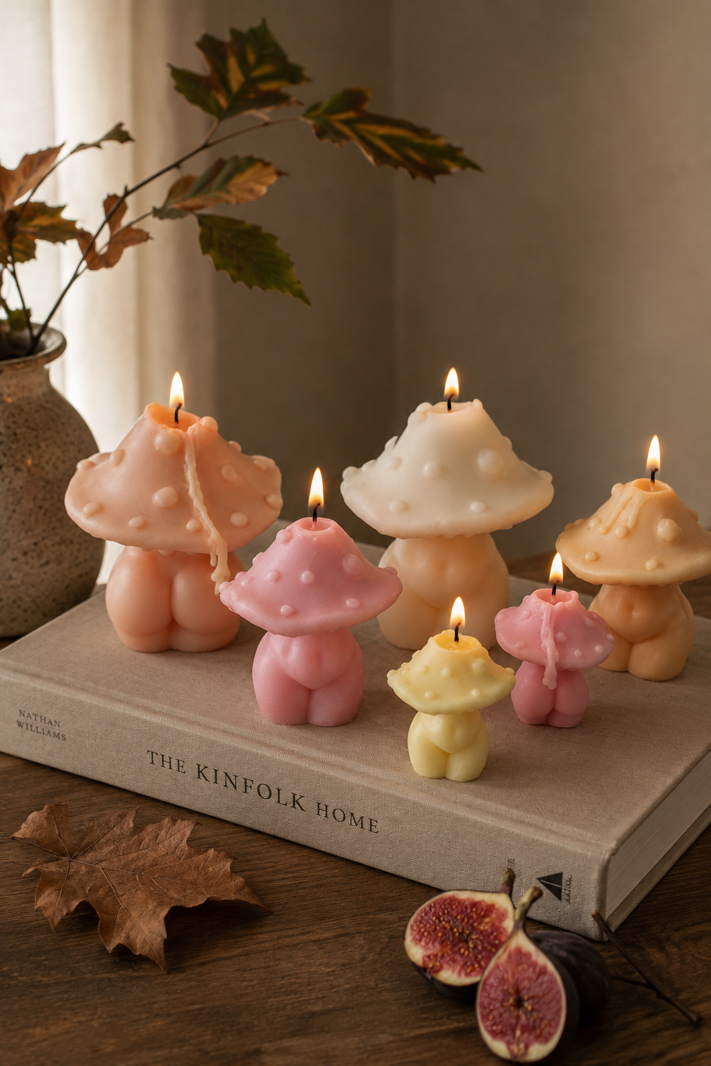 Goddess Mushroom Candles - Trio