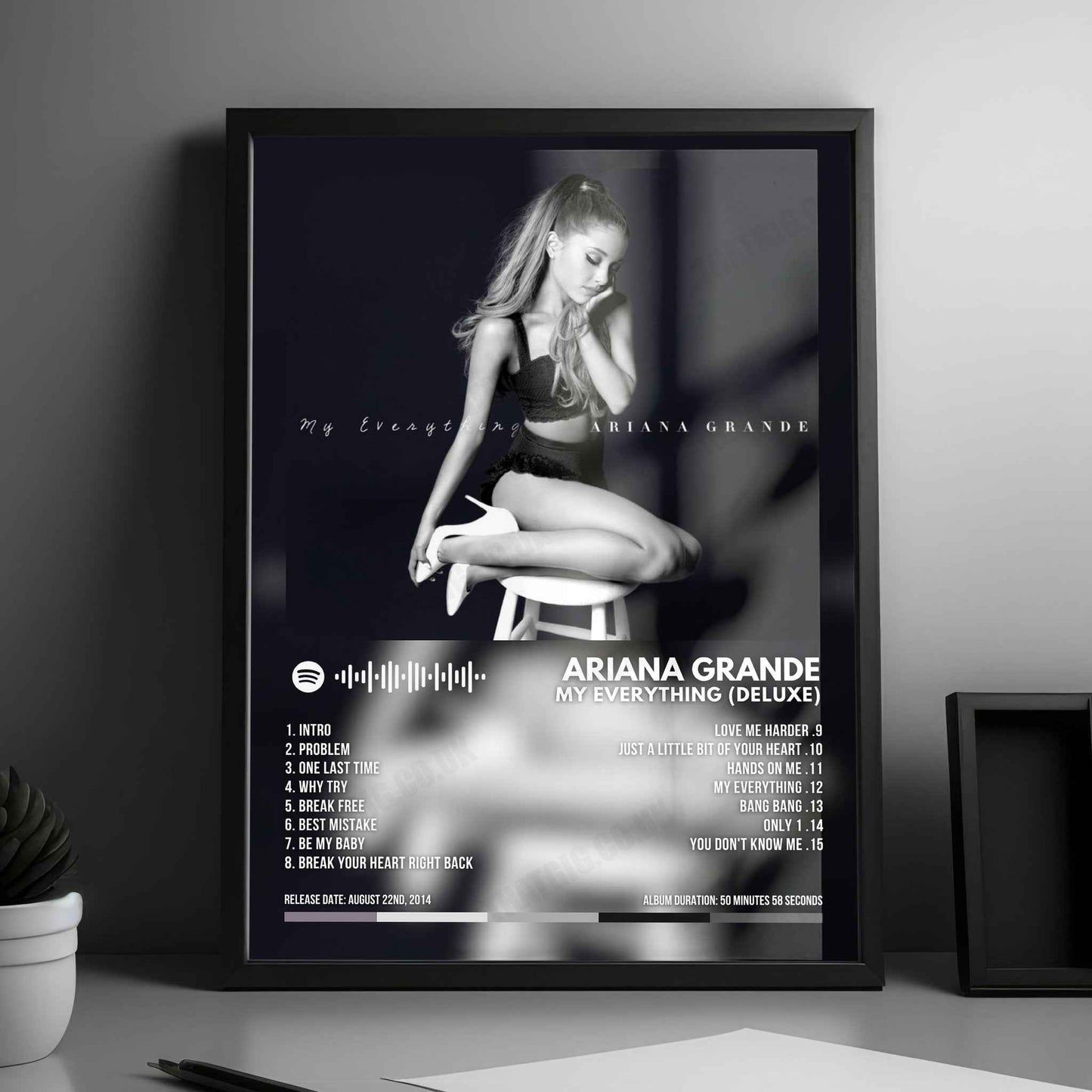 Ariana Grande "My Everything (Deluxe)" Album Cover Poster - with Complete Tracklist