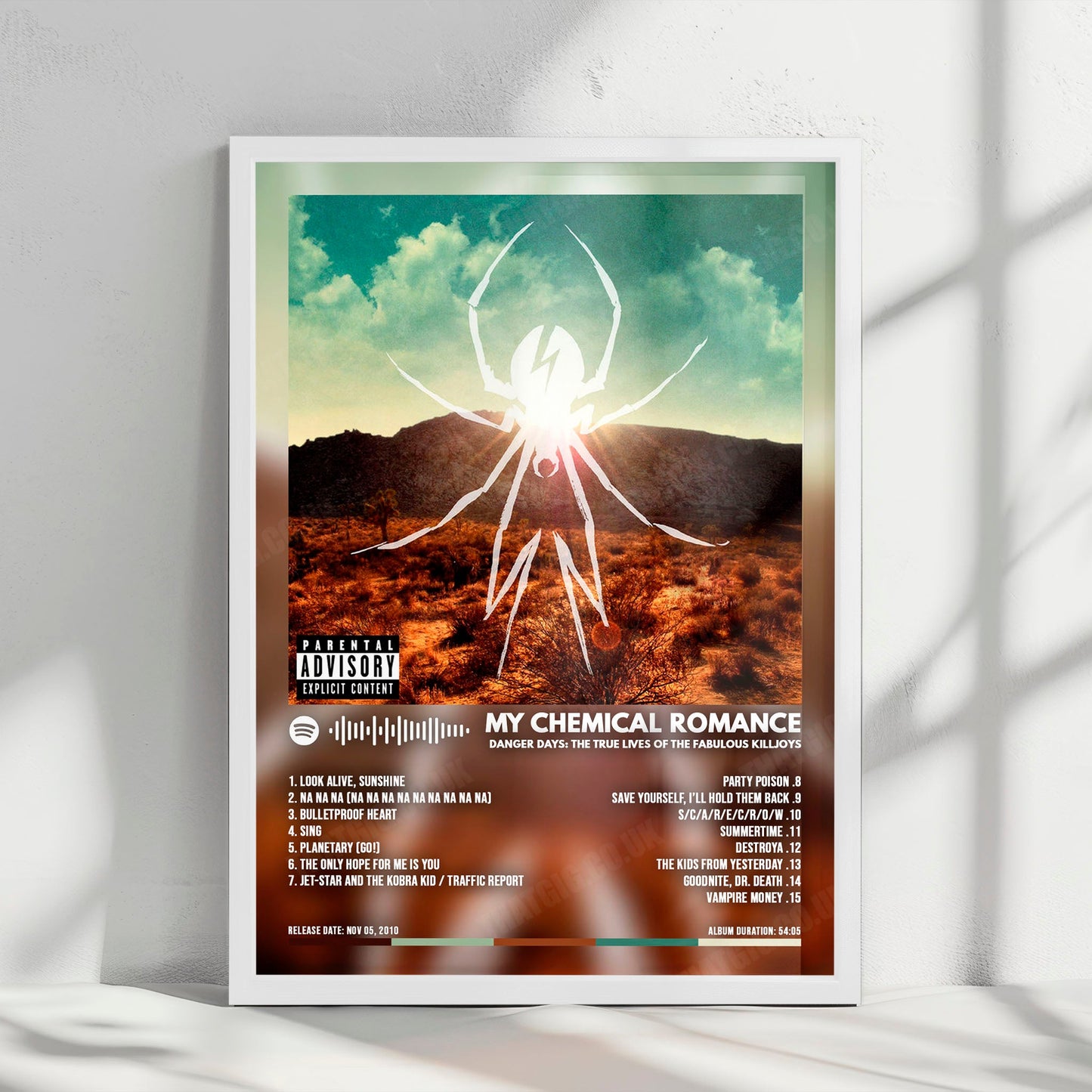 My Chemical Romance "Danger Days: The True Lives of the Fabulous Killjoys  " Album Cover Poster - with Complete Tracklist