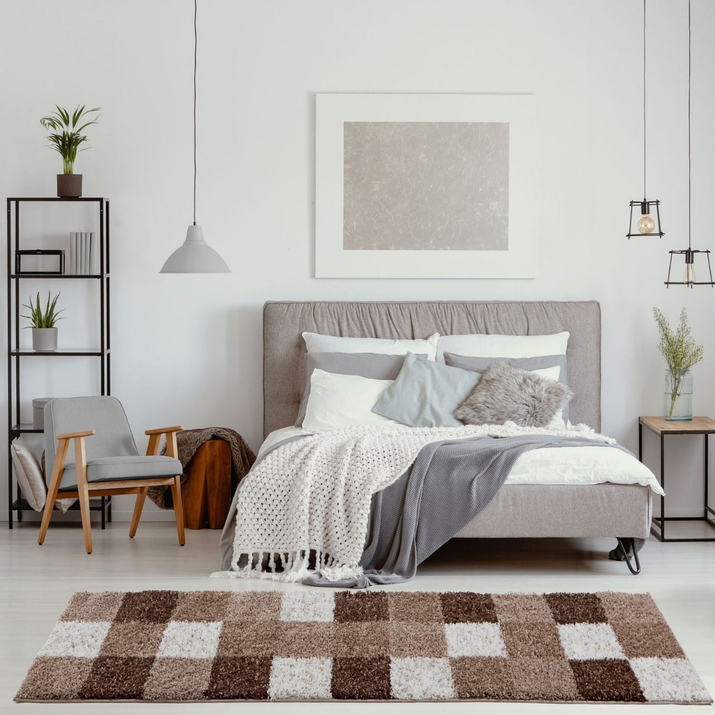 Myshaggy Geometric Brown Rug