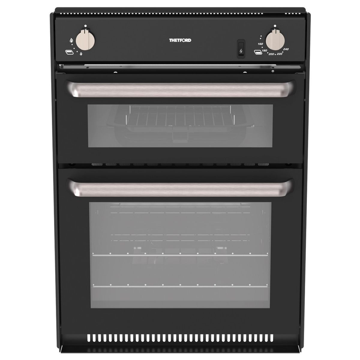 Thetford Half Midi Prima LPG Oven and Grill Black with 12V Ignition