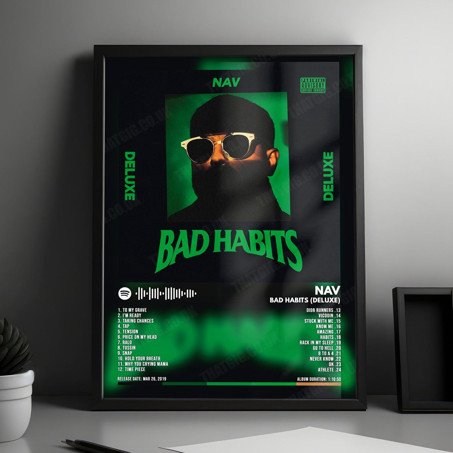 NAV "Bad Habits" Album Cover Poster - with Complete Tracklist