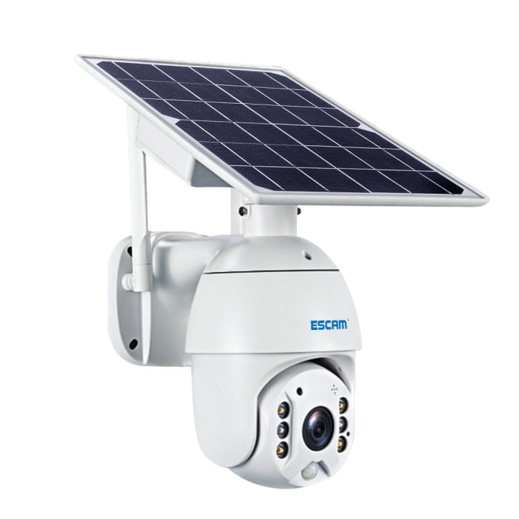 ESCAM QF280 HD 1080P IP66 Waterproof WiFi Solar Panel PT IP Camera without Battery, Support Night Vision / Motion Detection / TF Card / Two Way Audio (White)