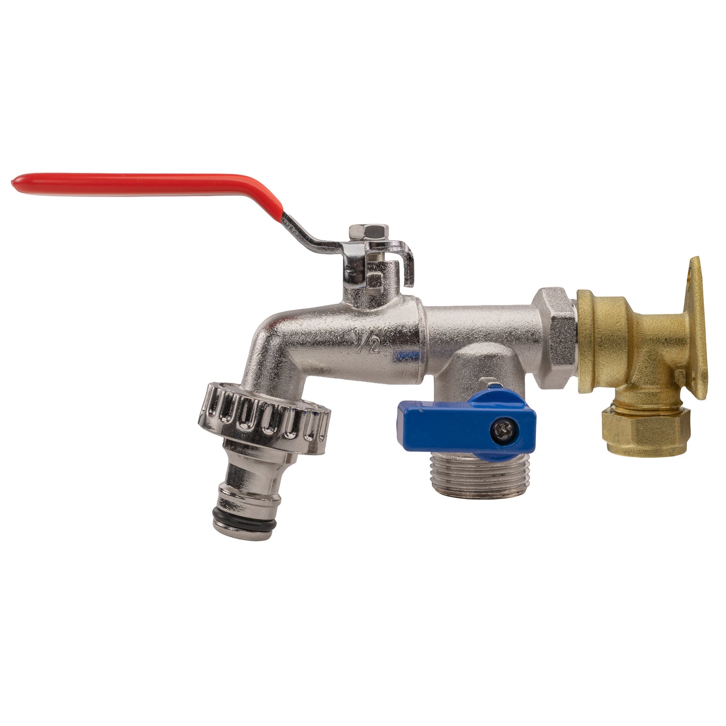 15mm Brass Wall Flange Kit with Double Tap