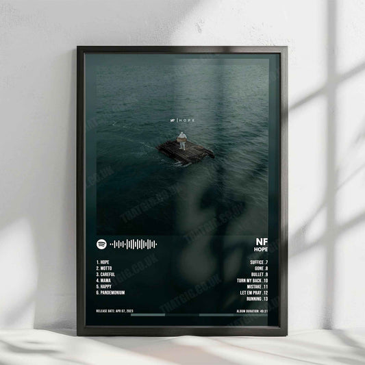 NF "Hope" Album Cover Poster - with Complete Tracklist