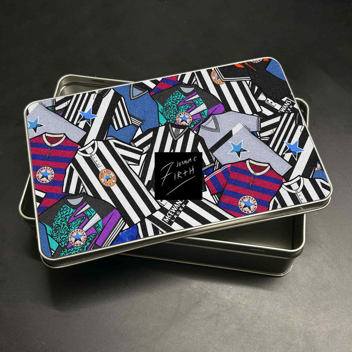 Newcastle Inspired Football Retro Shirts Metal Sweets / Biscuit Tin