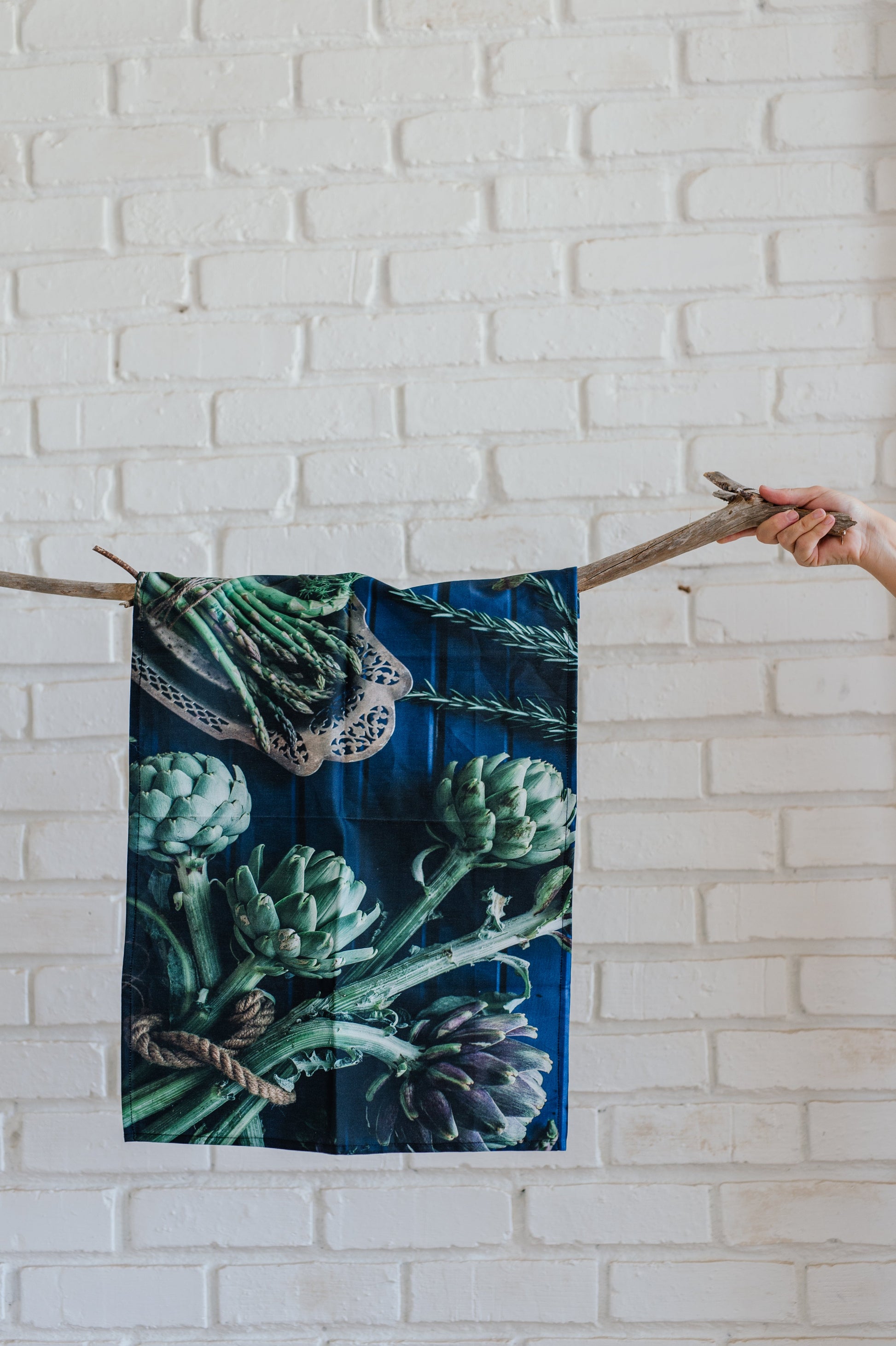 Artichoke & Asparagus Cotton Tea Towel