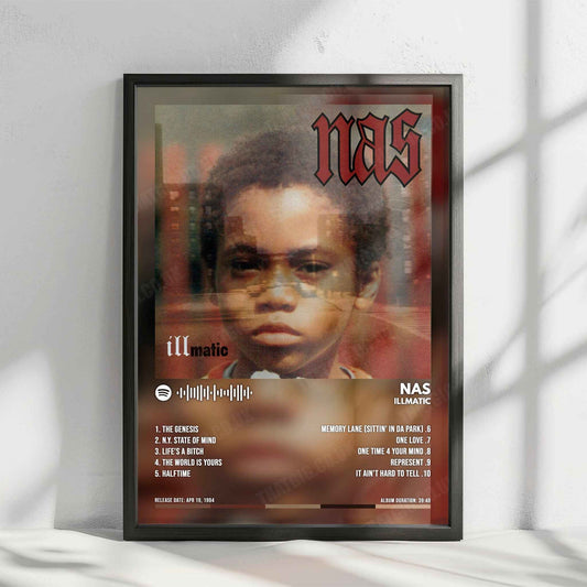 Nas "Illmatic" Album Cover Poster - with Complete Tracklist