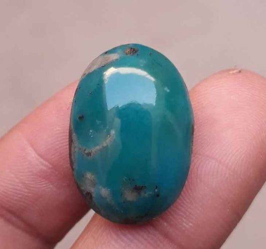 Natural Turquoise - Teal Green Matrix Turquoise - 24.85ct 24x17 mm