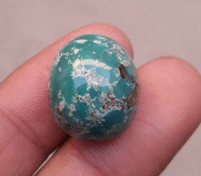 Natural Turquoise with Pyrite - Green Matrix Turquoise - 26.10ct 19x16x11mm