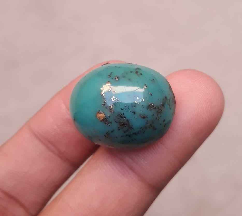 Natural Turquoise with Pyrite - Green Matrix Turquoise - Shajri Feroza- 31.30ct 23x18x14mm