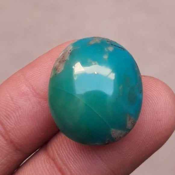 32ct Morenci Turquoise - Natural Turquoise - Blue / Green Turquoise - 22x19 mm