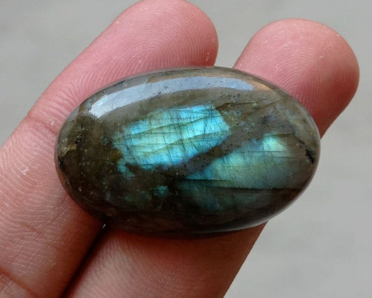 58.2ct Labradorite Cabochon - Spectrolite- Black Moon Stone - 37x24mm