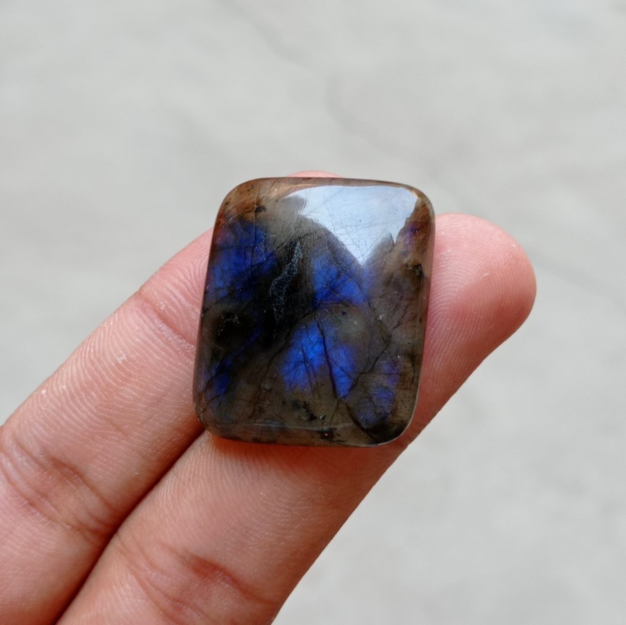 56.6ct Labradorite Cabochon - Spectrolite- Black Moon Stone - 31x26mm